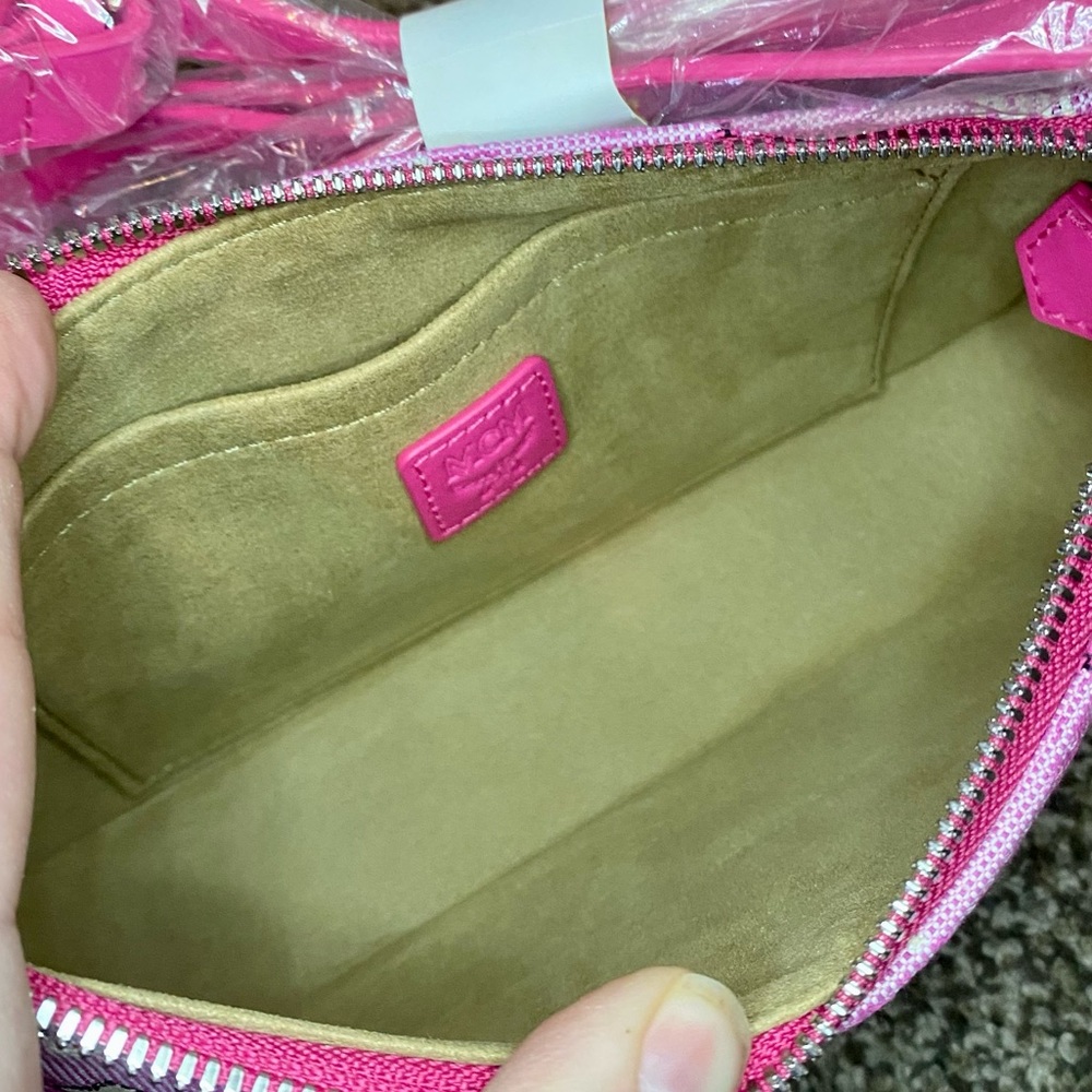 NEW!! MCM Pink Vintage Monogram Jacquard Aren Mini Shoulder Bag - Picture 11 of 14